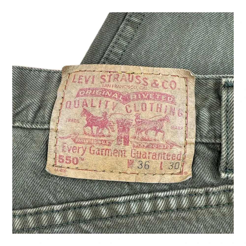 Levi's Moss Brown Cotton 550 Made in USA Jeans‎ Relaxed Fit Tapered Men's 34x29